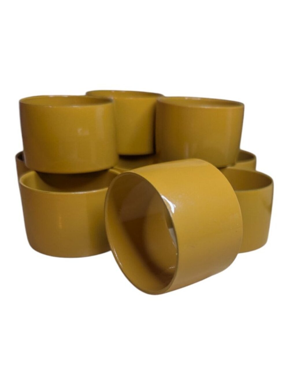 VTG Melamine Butterscotch Yellow Napkin Rings Set Of 10 Mid-Century Modern Style